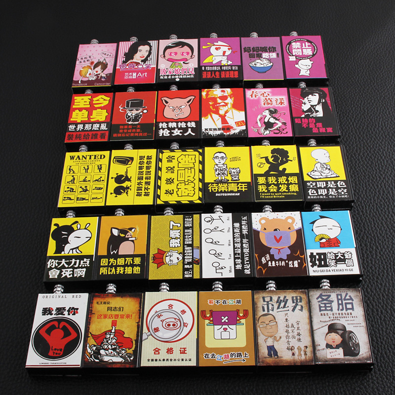 中画万次创意搞笑中号双面贴纸万次火柴批发承接厂家直销|ru