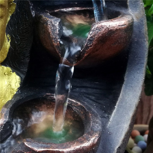 Factory Direct Sale Buddha Resin Craft Creative Waterfall Landscape Chinese Style Water Flow Ornament One Piece Drop Shipping