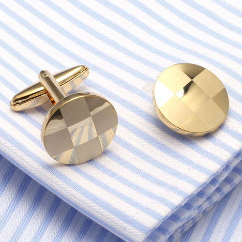 High quality French shirt cufflinks, new laser plaid cuffs, cross-border AliExpress business dress cuffs 388