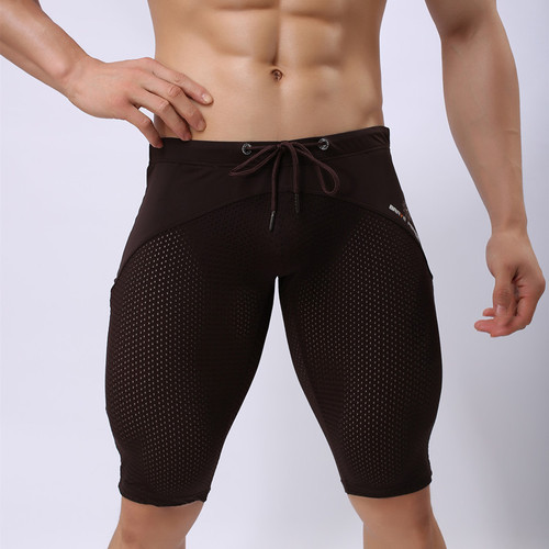 Men's underwear nylon nylon body shaping fitness college student sports pants cycling bicycle mid-pants 2240ZK