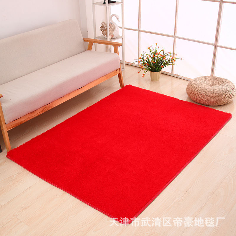 Alfombra de Pelo Largo de Seda Sintética para Sala de Estar, Dormitorio, Junto a la Cama, Resistente a las Manchas y Fácil de Cuidar, Alfombra de Dormitorio