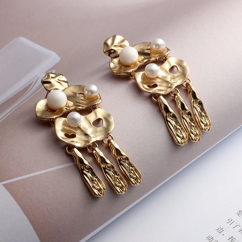 Fashion Alloy plating earring(Golden)NHGY1545-Golden