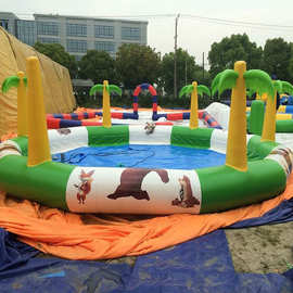PVC定制充气水池 各类鱼池虾池蟹池沙池钓鱼池游泳池滑梯水池