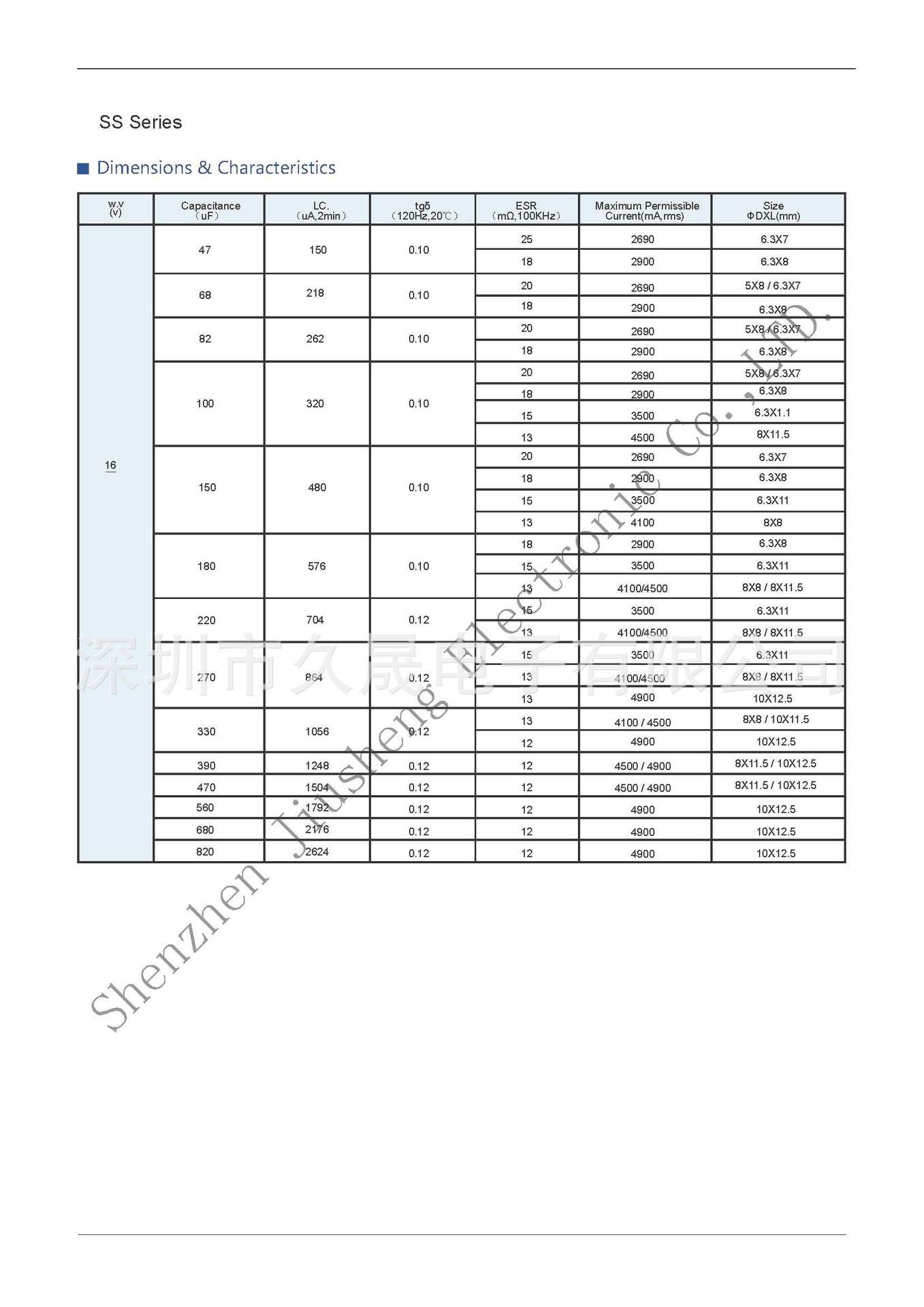 固态电容规格书6