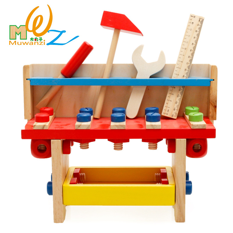 Simulación de madera herramienta Mesa desmontaje tuerca combinación Montessori educación temprana rompecabezas infantil niños escritorio juego