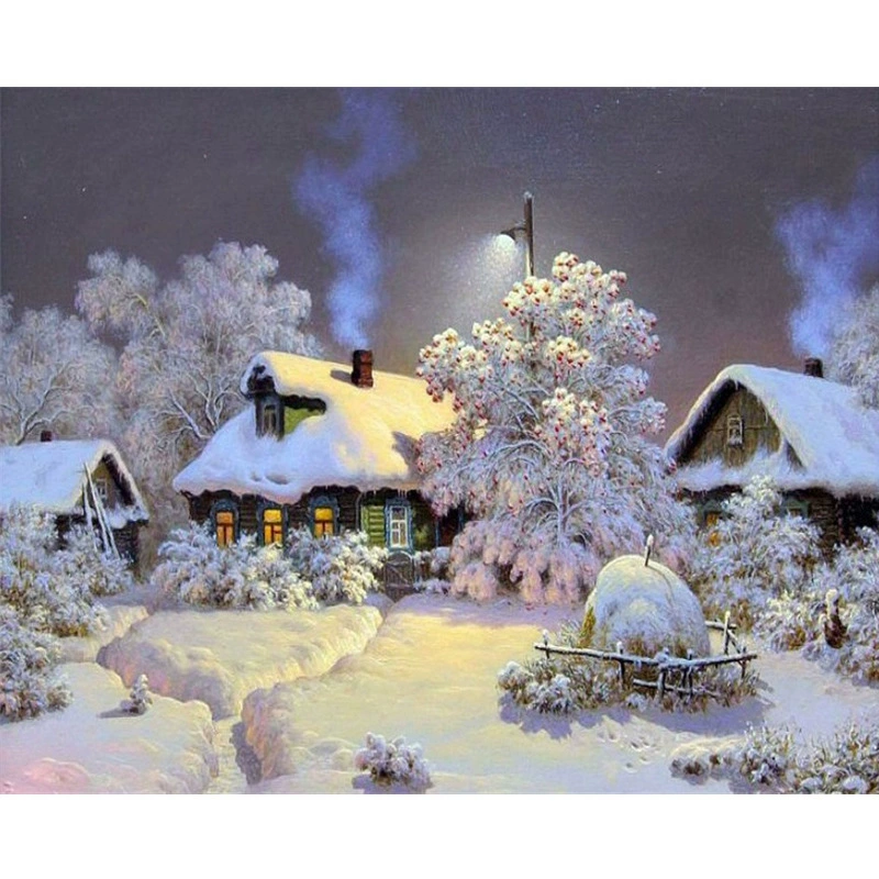 Cross -border one piece of digital oil painting wholesale frameless landscape 4050 Amazon Wish paint FBA factory porch