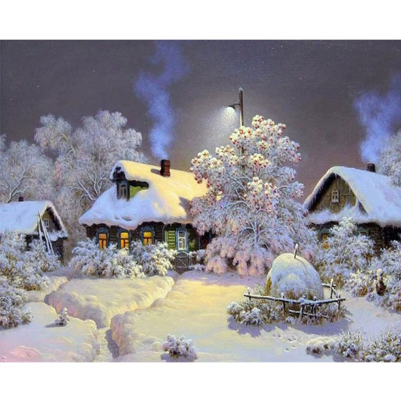 Cross -border one piece of digital oil painting wholesale frameless landscape 4050 Amazon Wish paint FBA factory porch