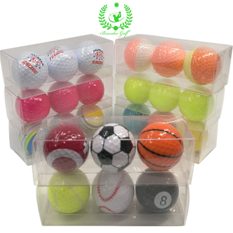 高尔夫球礼品套装促销礼盒透明折盒子3粒装定做印刷现货厂家直销|ms