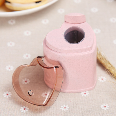 康兴达小麦秸秆简约按压式自动牙签筒印制logo 创意牙签瓶牙签罐|ms