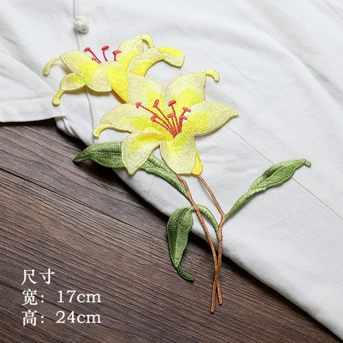 Lan Hua Heavy Industry Colorful Lace Fabric Patch Hanfu Qipao Plain Color Clothing Decorative Flowers Repair Holes Clothing Accessories No Glue