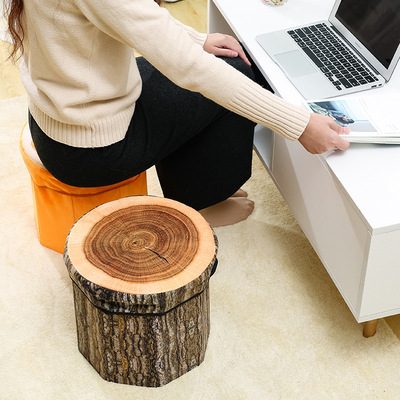 多功能儿童折叠收纳凳子装玩具绒布仿真水果凳衣服储物整理箱创意|ms