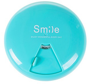 圆形便携式旋转小药盒 随身塑料药品收纳盒 迷你一周七天药盒