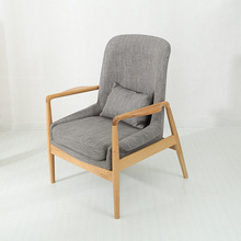 北欧现代简约沙发椅实木布艺单人椅实用家具沙发椅单人椅