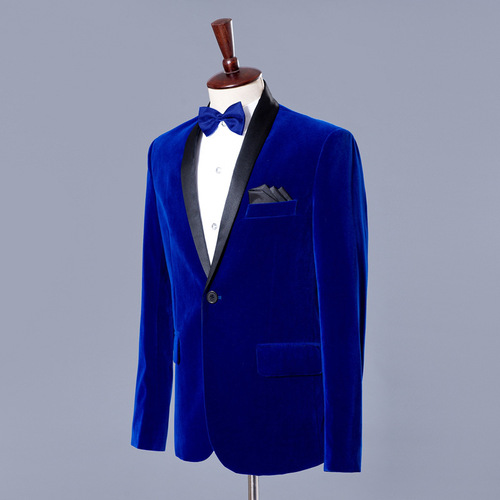 men's jazz dance suit blazers Men dress suit, singer performance suit, business red velvet royal blue