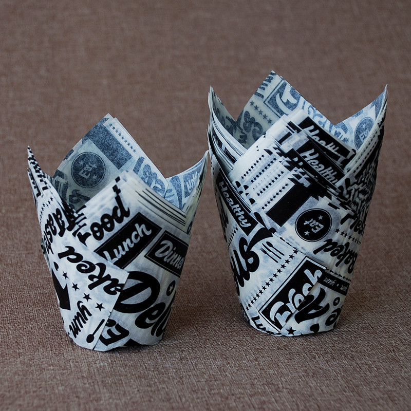 Calidad Alimentaria a prueba de aceite de alta temperatura resistente a la exportación medio pastel taza de papel fábrica directa mcfen titular de papel llama taza