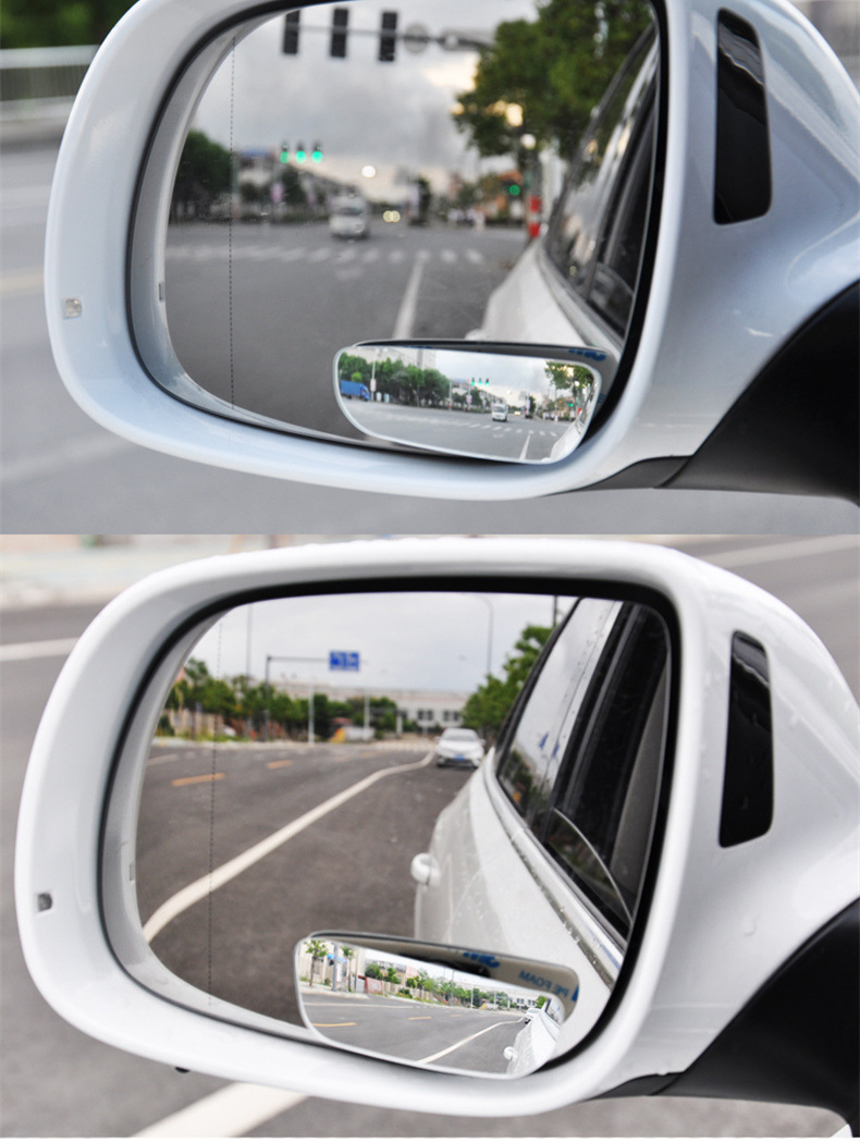 Cross-Border Car Blind Spot Mirror, Frameless Wide-Angle Fan-Shaped Reversing Auxiliary Mirror, Small Round Mirror, High-Definition Adjustable Rearview Mirror