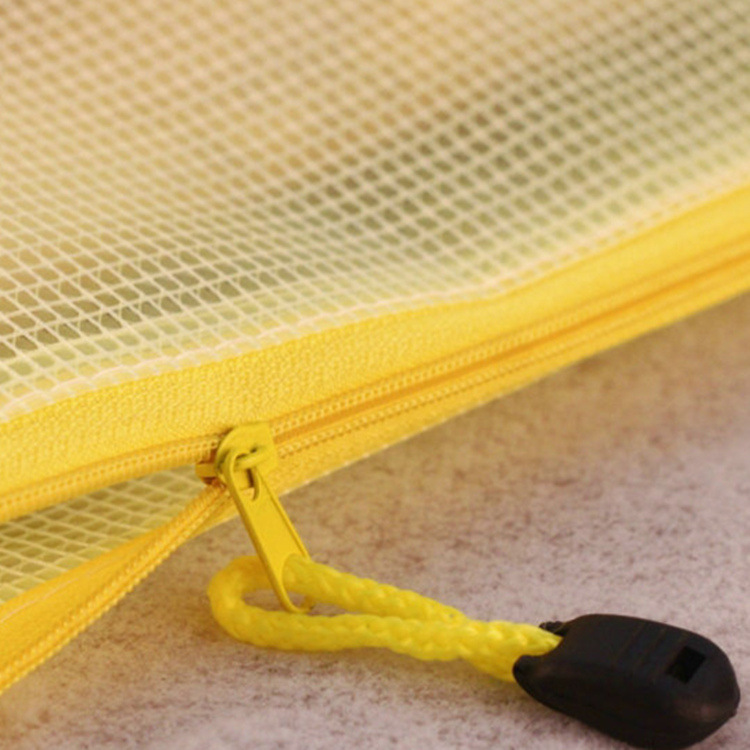 Venta al por mayor A4 bolsa de cremallera de malla transparente bolsa de cremallera A5 bolsa de archivo A3B4B5 bolsa de almacenamiento caja de lápiz promoción