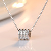 One bead bracelet, pendant, zirconium, fashionable beads, necklace, accessory, Korean style, silver 925 sample, wholesale