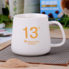 Zakka Coffee Cup Cup 1314 ceramic cup with a spoon with a spoon of the Mark Cup Couple Cup Logo