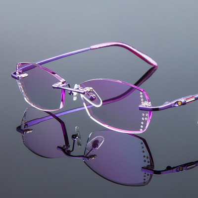 Private Customize fashion New products Diamonds Trimming Presbyopia decorate myopia glasses finished product temperament lady glasses