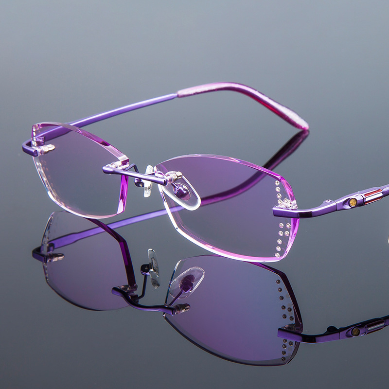 Private Customize fashion New products Diamonds Trimming Presbyopia decorate myopia glasses finished product temperament lady glasses