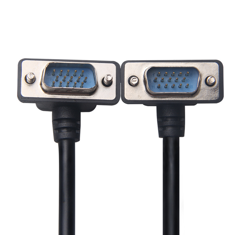 hd15p弯头公对对 DB9P弯公对公 公对母RS232VGA90度定制线同轴线