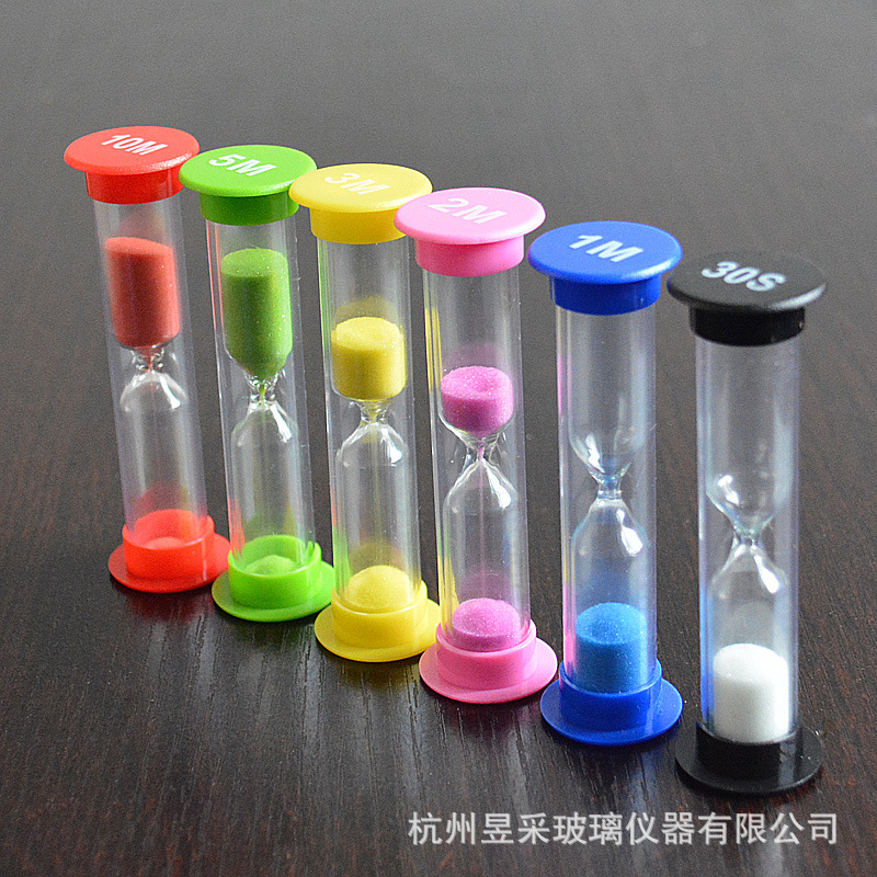 厂家直供六色玻璃计时沙漏工艺品玩具沙漏计时小沙漏现货批发