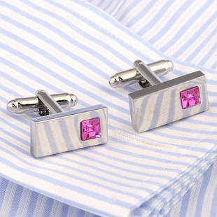 High Quality French Shirt Sleeve Stud Pink Crystal Cufflinks Premium Foreign Dress Cuff Cuff cufflink 225