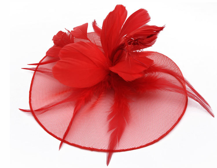 Fashion Women's Top Hat Linen Feather Banquet Wedding Hat display picture 2