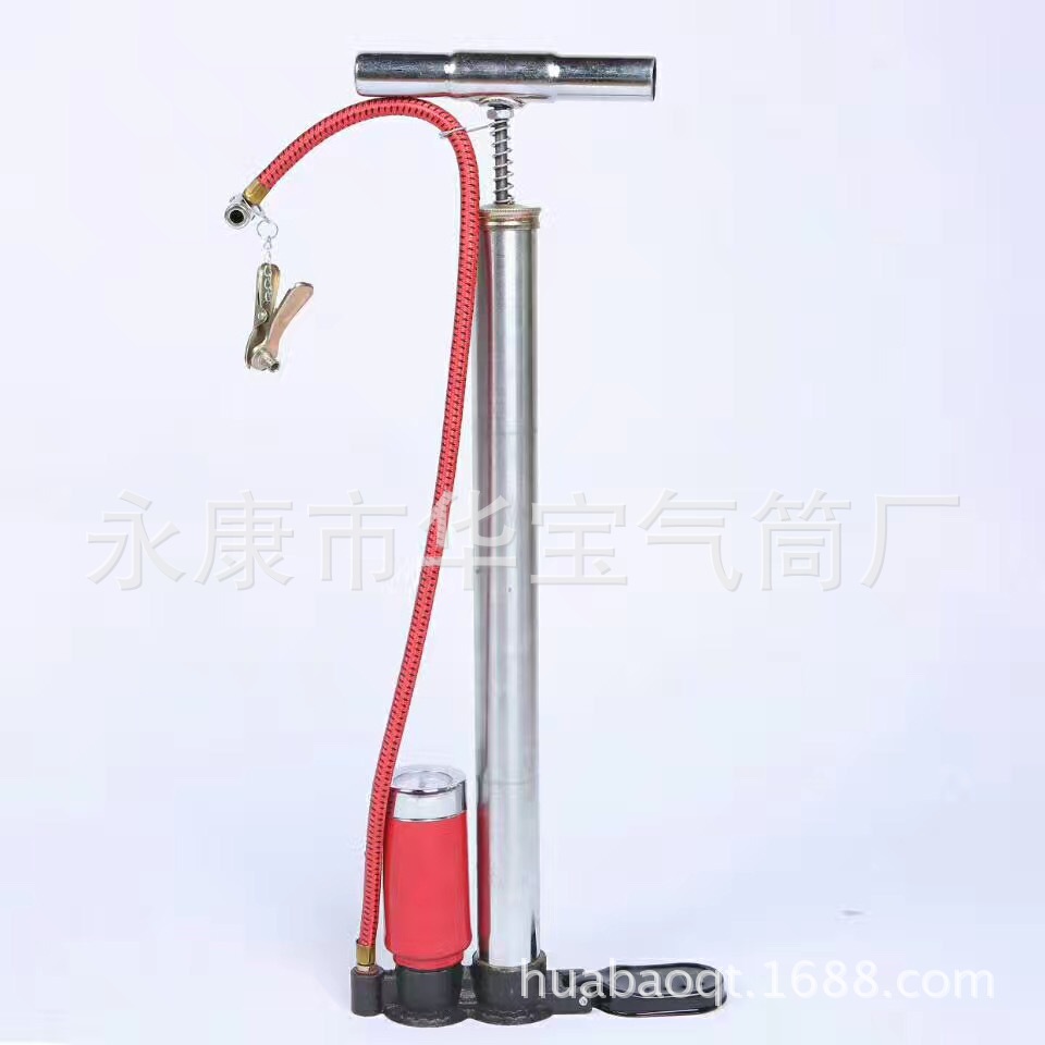 【华宝】38×450mm电镀带表铁管打气筒汽车电动车自行车多功能