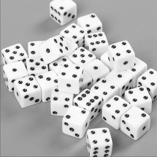Cross-border supply 16# white square dice, dice, board games, mahjong accessories 1.6CM