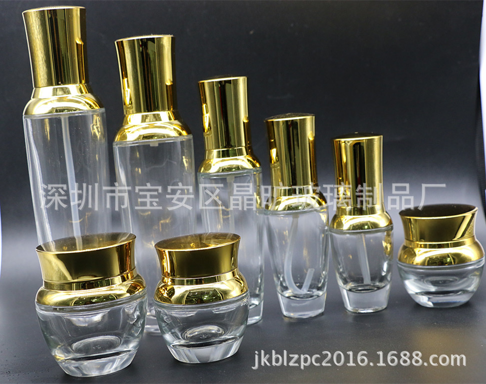 厂销直销20g30g50g小黑瓶套装玻璃瓶20ml30ml50ml100ml120ml压泵