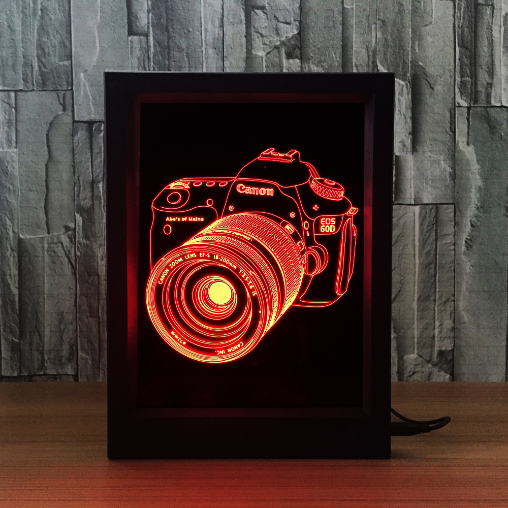 创意 3D相框灯 吉他 萨克斯 闹钟 相机 单车