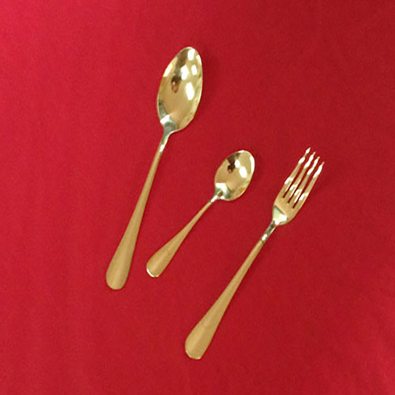 东莞 不锈钢餐具镀钛餐刀ins网红圆头勺家用甜品咖啡勺搅拌批发