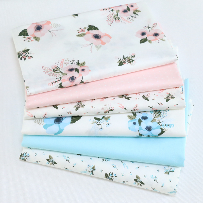 田园花卉碎花点点AB版家纺面料 全棉印花斜纹布料 纯棉布料批发