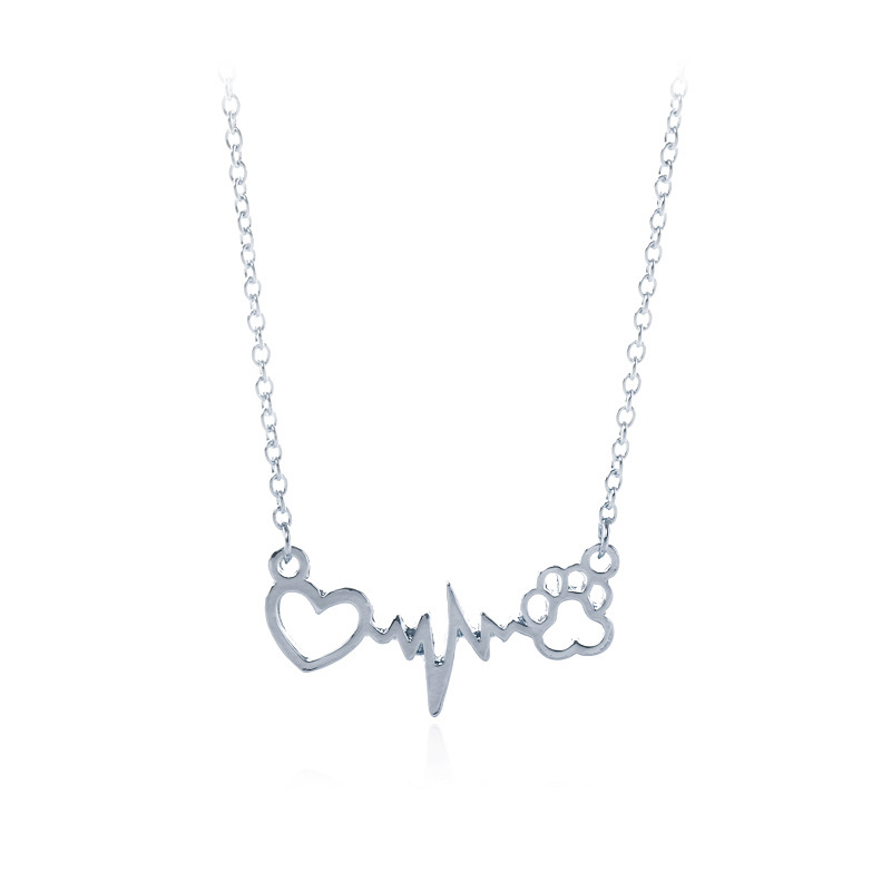 Collier Ecg Avec Pendentif Empreinte De Chien display picture 3