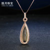 Jewelry, natural water, crystal, golden pendant, necklace, silver 925 sample, European style, pink gold, wholesale
