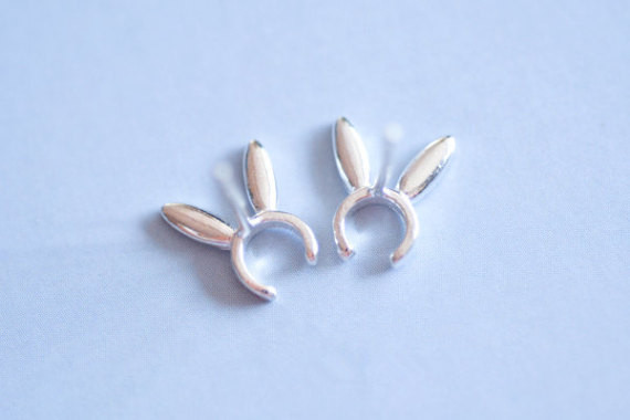 Fashion Rabbit Ear Stud Alloy Plating Cute Animal Bunny Ear Studs Wholesale display picture 2