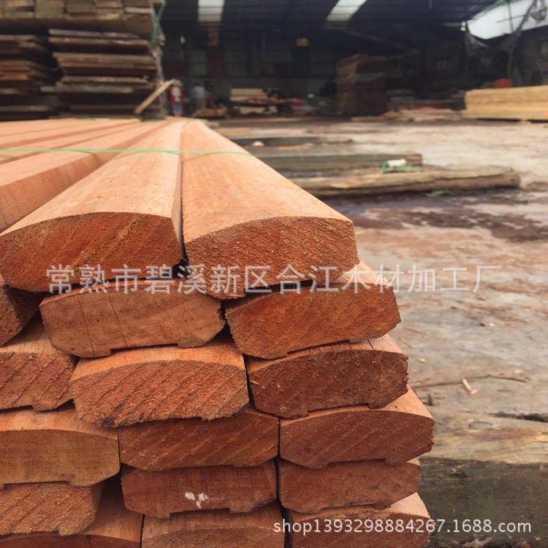 木材厂家菠萝格防腐木楼梯扶手红黄印尼菠萝格 扶手柳桉木|ru