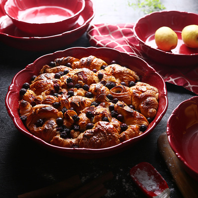 Mousse home Baking tray Ceramic tableware household Baking Pie Pizza High temperature resistance Baking tray oven Cake Baking tray