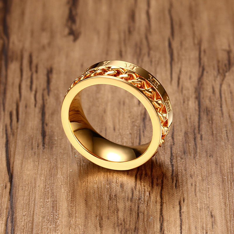 Fashion Letter Titanium Steel Rings Plating Stainless Steel Rings