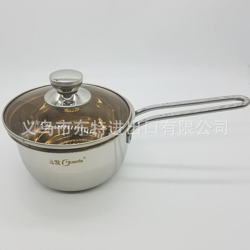 Factory direct sales of stainless steel single-handle milk POTS, household small cooking POTS, milk POTS, steel-handled instant noodle gift milk POTS detail image 4