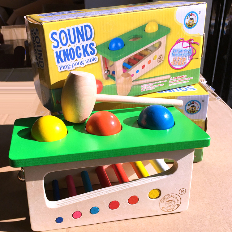 Wooden Bell and Hammer Play Table