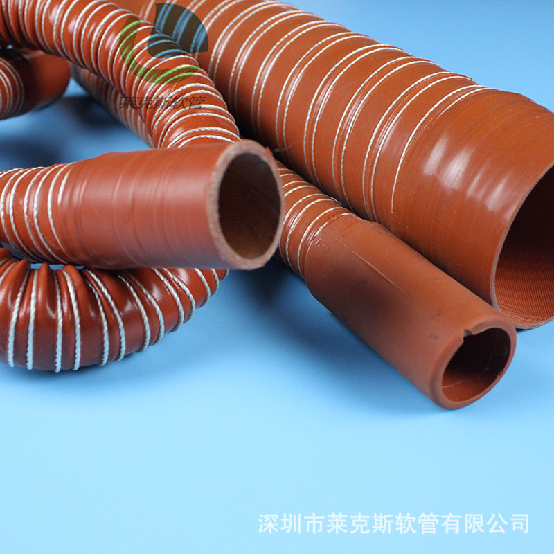 矽胶风管 耐热风管 暖风机高温风管 红色高温矽硅胶风管 4米/条