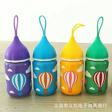 创意可爱杯子炫彩小艾杯 新款礼品玻璃杯 学生吊带水杯 两元货源