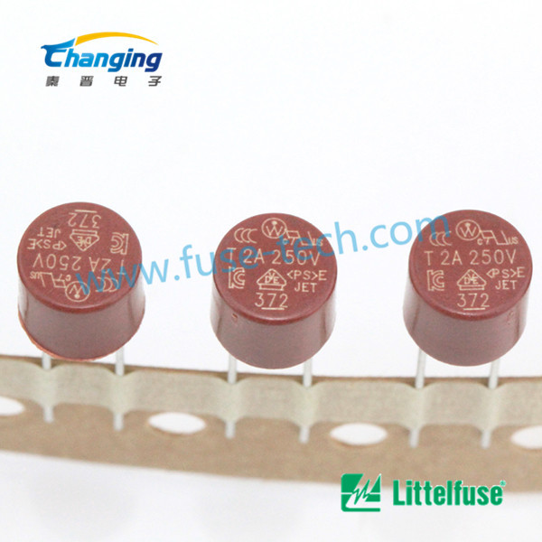 Littelfuse 微型保险丝37212000000力特圆形慢断8*8过流保险丝