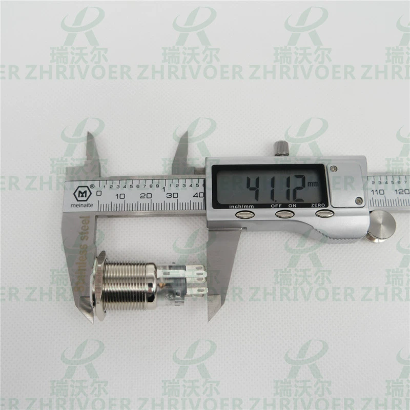 Large -current self -locking 19mm metal button switch with ring waterproof LED light 5 pin 1 open 1 closed