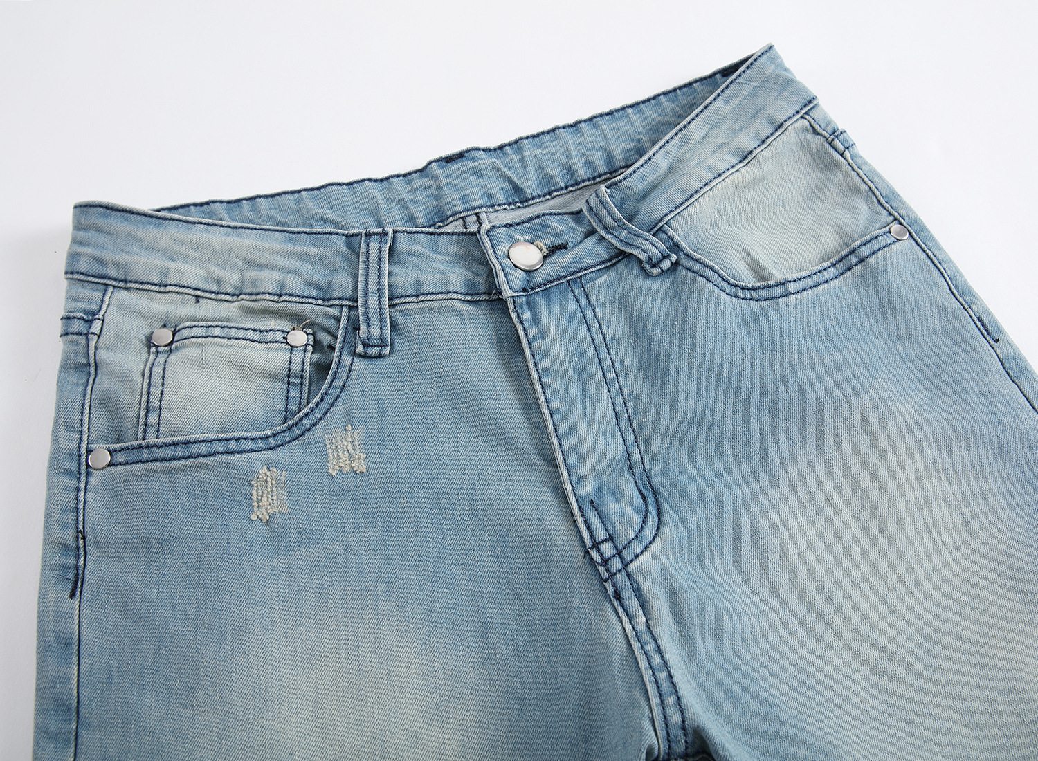 Herren Skinny Jeans Mit Waschung Und Destroyed Effekten_voghion.com