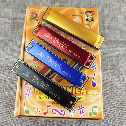 Small Harmonica BEE Harmonica 16-hole Harmonica Color Mini Bee Small Harmonica Wholesale Color Harmonicas