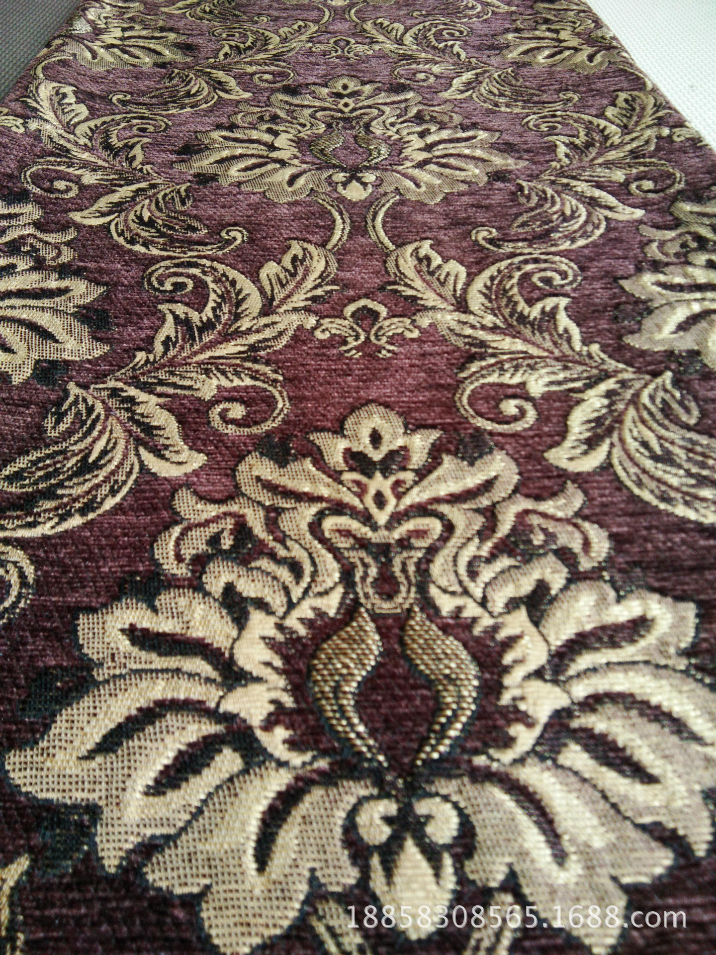 雪尼尔沙发布 欧式装饰面料 涤纶色织提花布